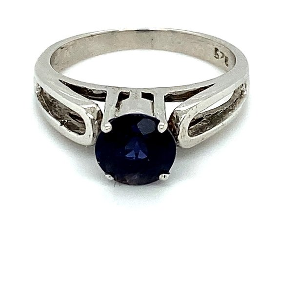 iolite 1.22ct Platinum Finish Solid Silver Ring - Picture 1 of 7